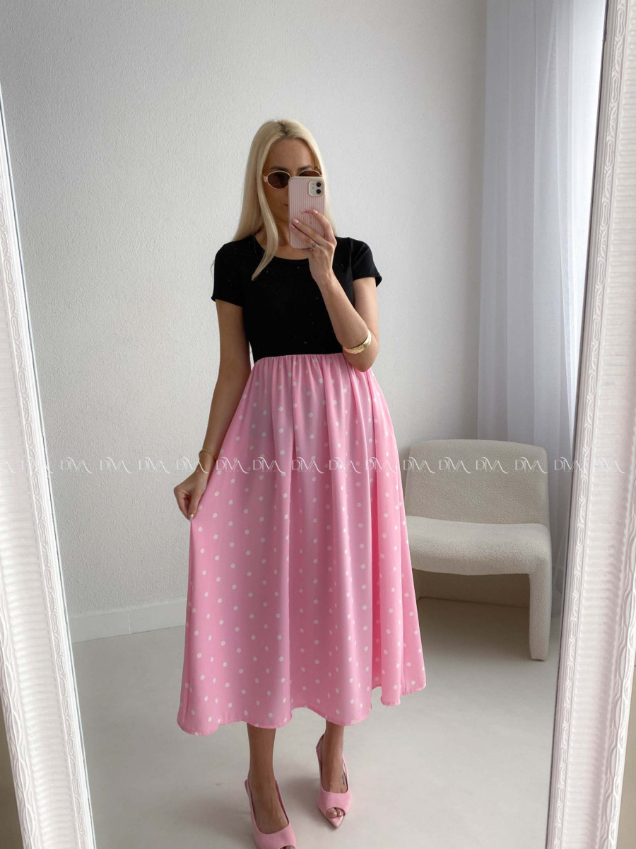 Bodkované šaty Doris R -Č AB 131