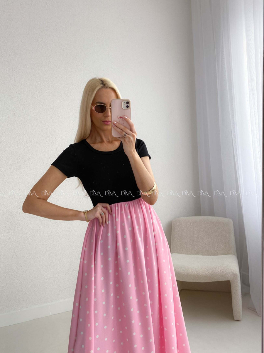 Bodkované šaty Doris R -Č AB 131