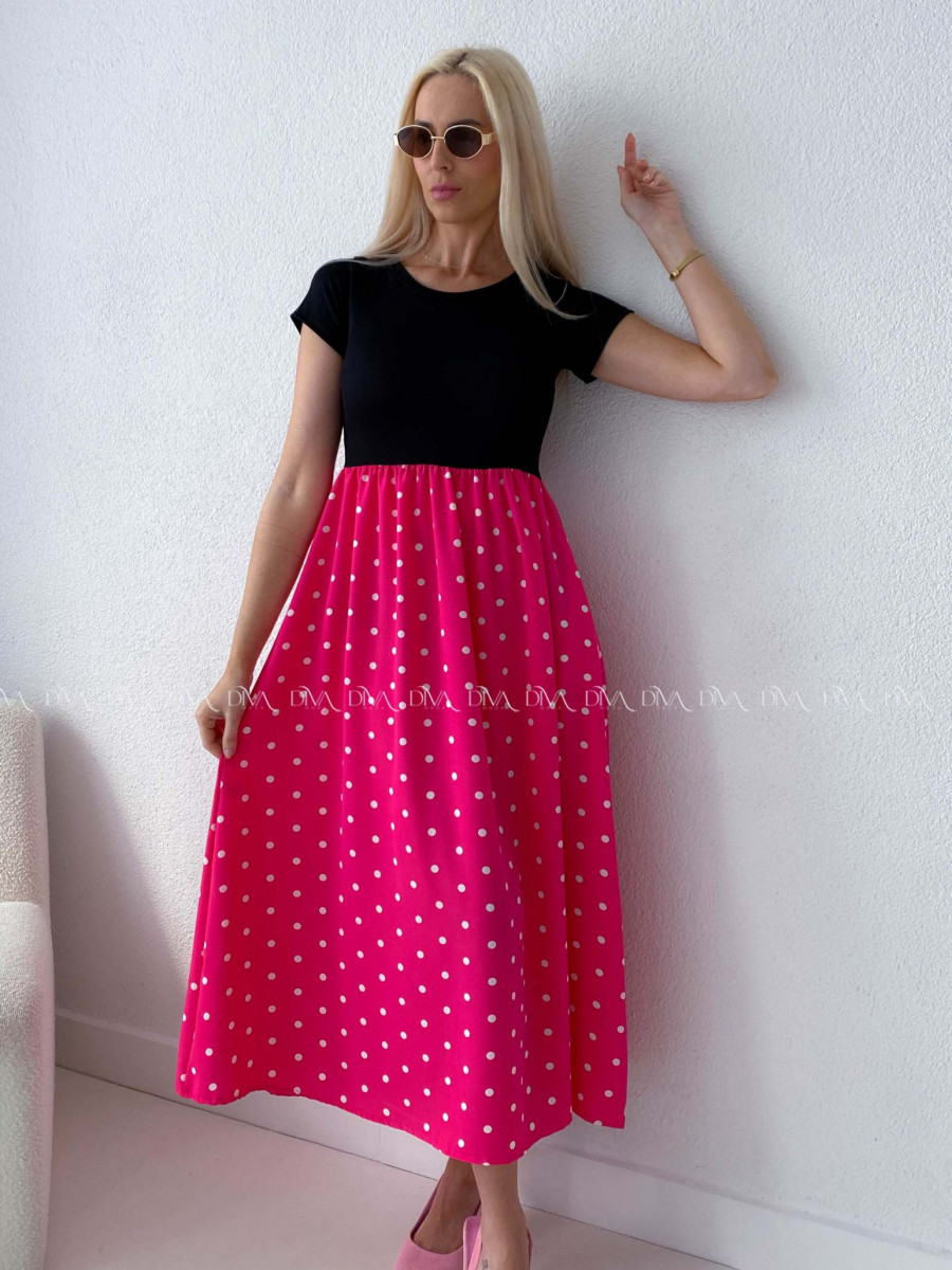 Bodkované šaty Doris F -Č AB 131