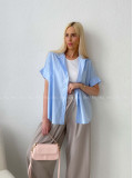Oversize bavlnená netopieria košeľa baby modrá AB 231