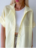 Oversize bavlnená netopieria košeľa butter yellow AB 231