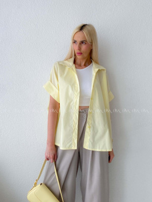 Oversize bavlnená netopieria košeľa butter yellow AB 231
