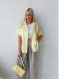 Oversize bavlnená netopieria košeľa butter yellow AB 231