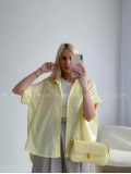 Oversize bavlnená netopieria košeľa butter yellow AB 231