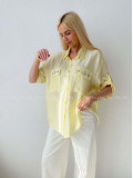 Lehká krepová košile s kamínky žlutá AB 137