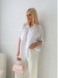 Lehká krepová košile s kamínky bílá AB 137