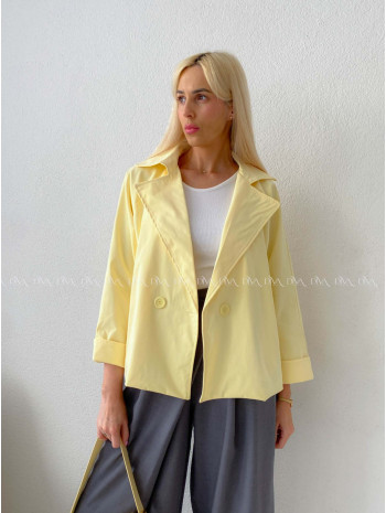 Skrátený trench coat butter yellow AB 136