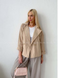Skrátený trench coat latté AB 136