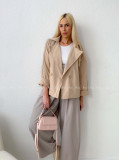 Skrátený trench coat latté AB 136
