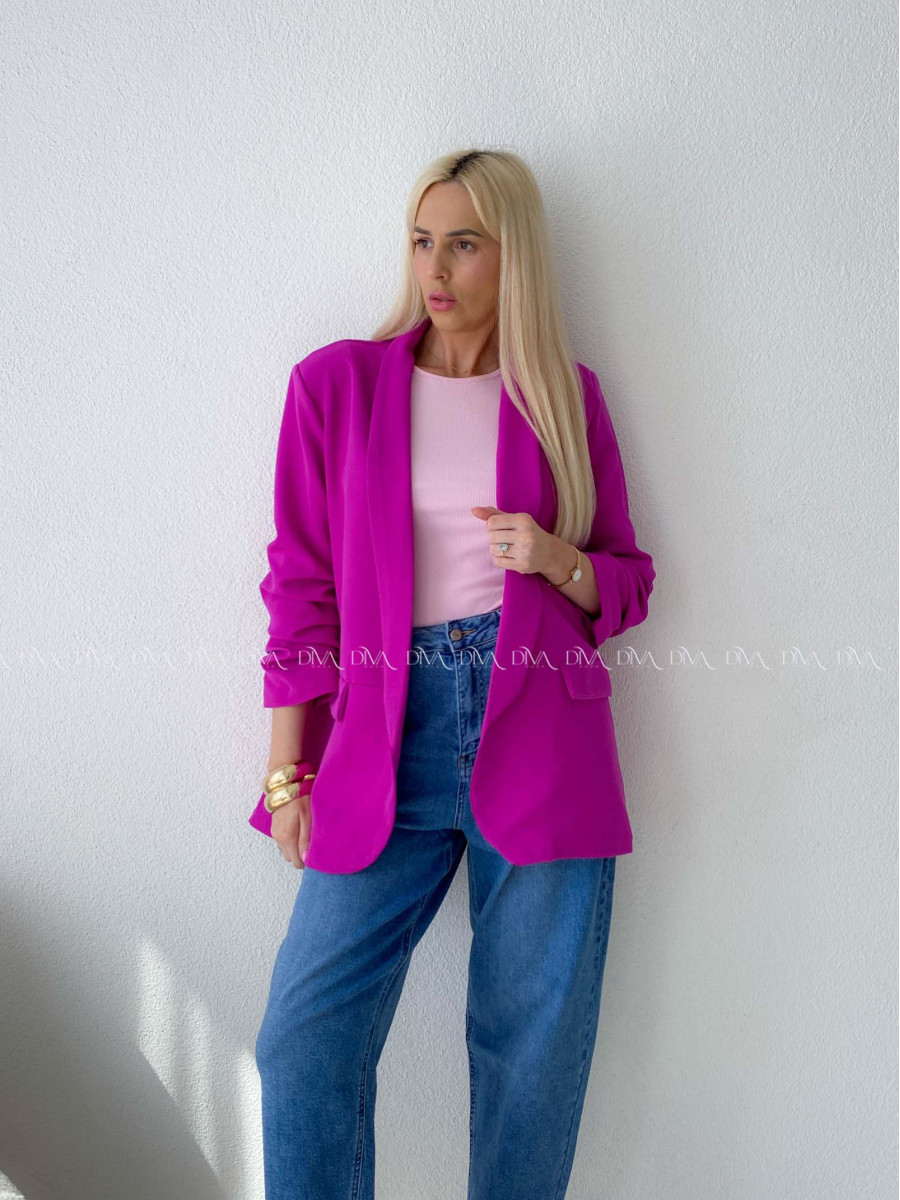 Sako s riasenými rukávmi magenta AB 169