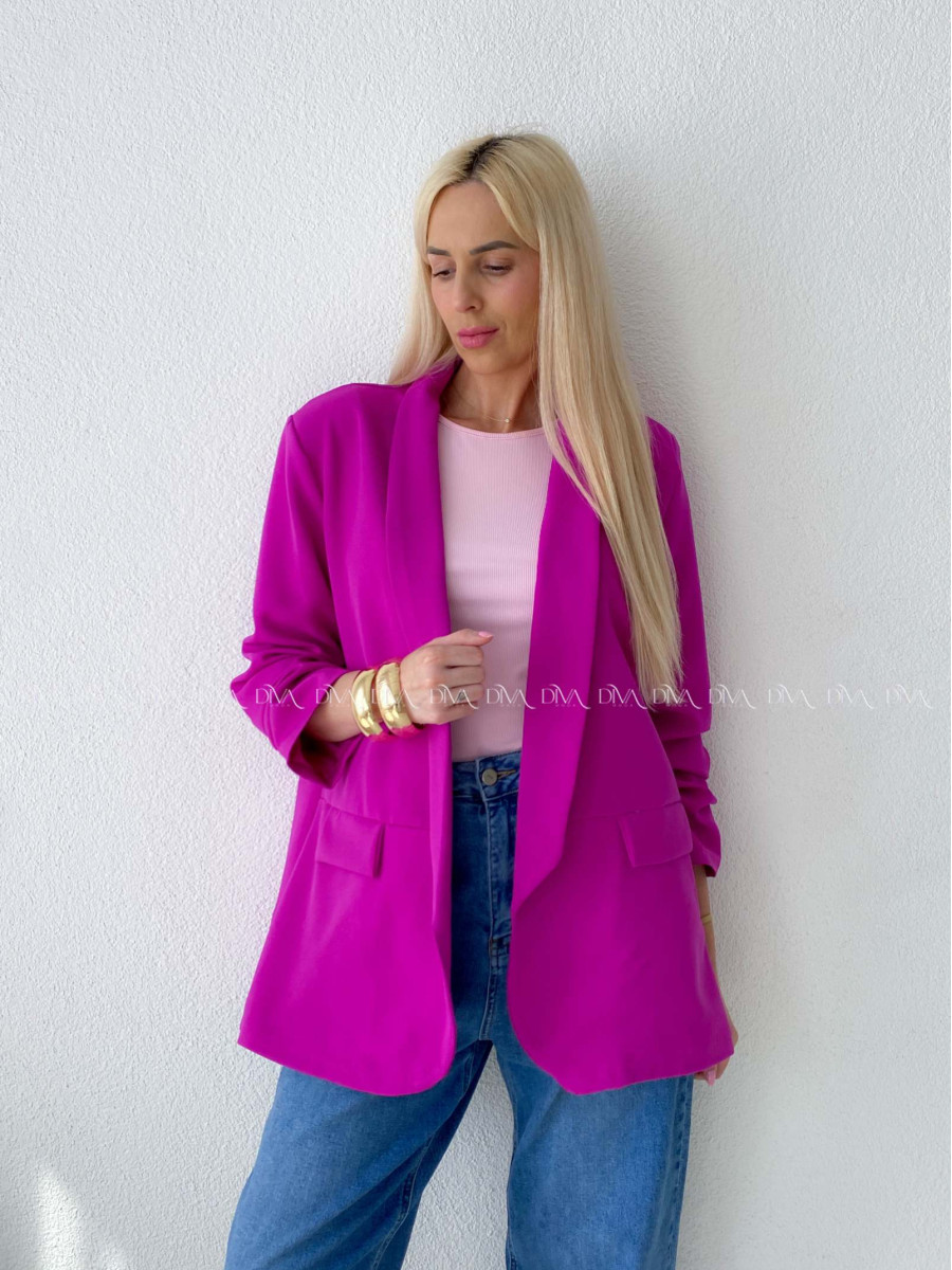 Sako s riasenými rukávmi magenta AB 169