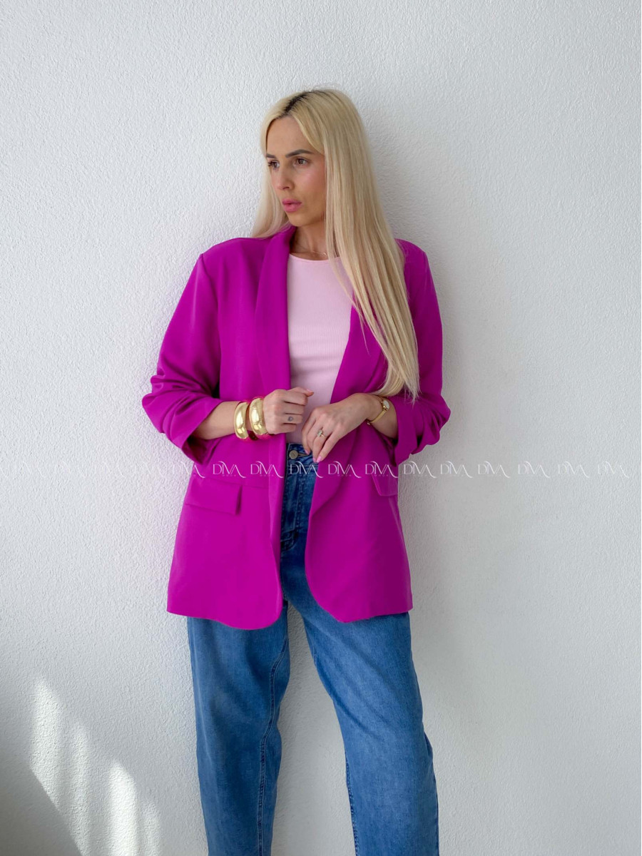 Sako s riasenými rukávmi magenta AB 169