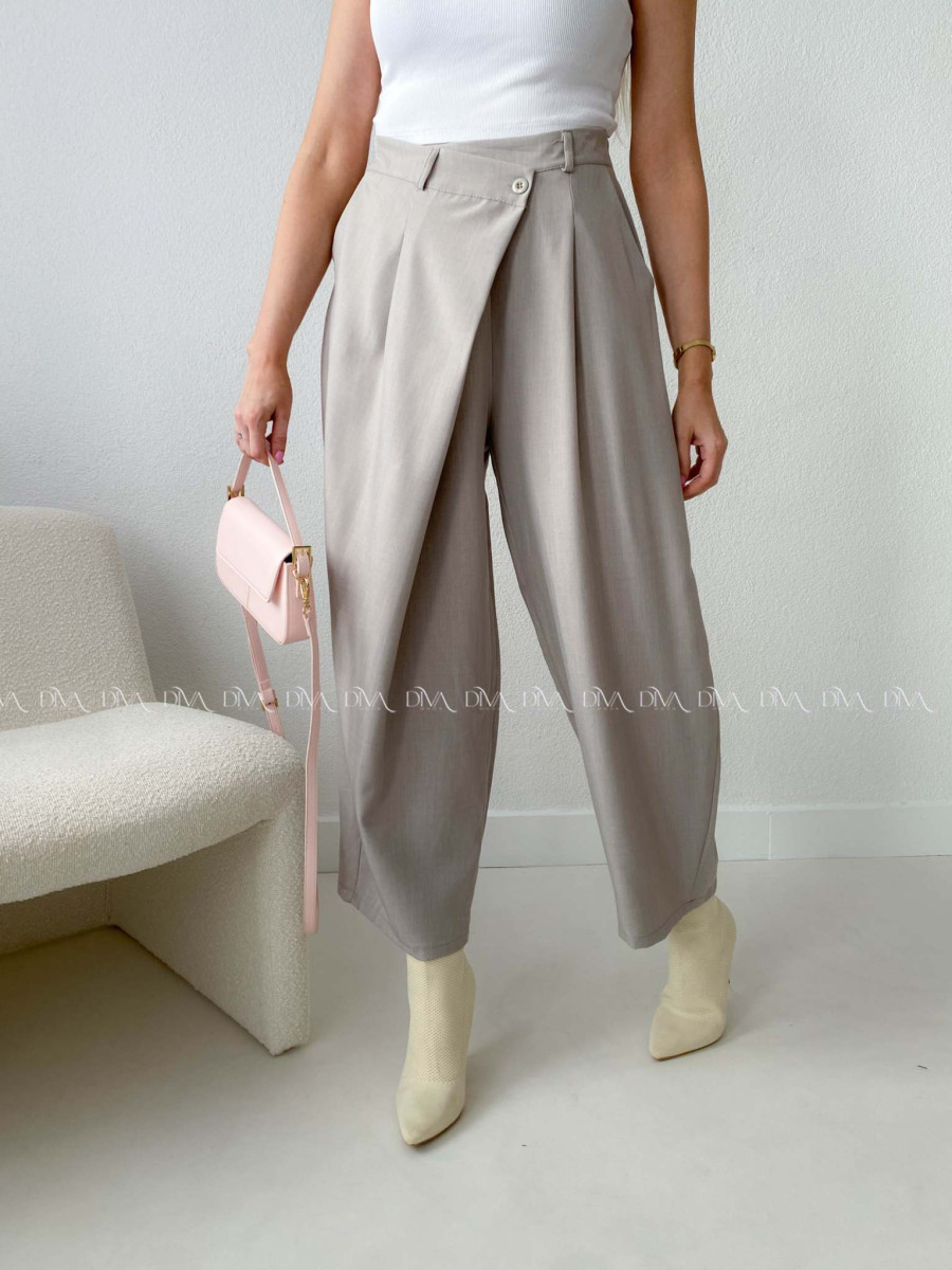 Zavinovacie barrel nohavice sivo-pieskové AB 205