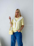 Tričko s imitáciou svetra butter yellow AB 135