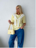 Tričko s imitáciou svetra butter yellow AB 135