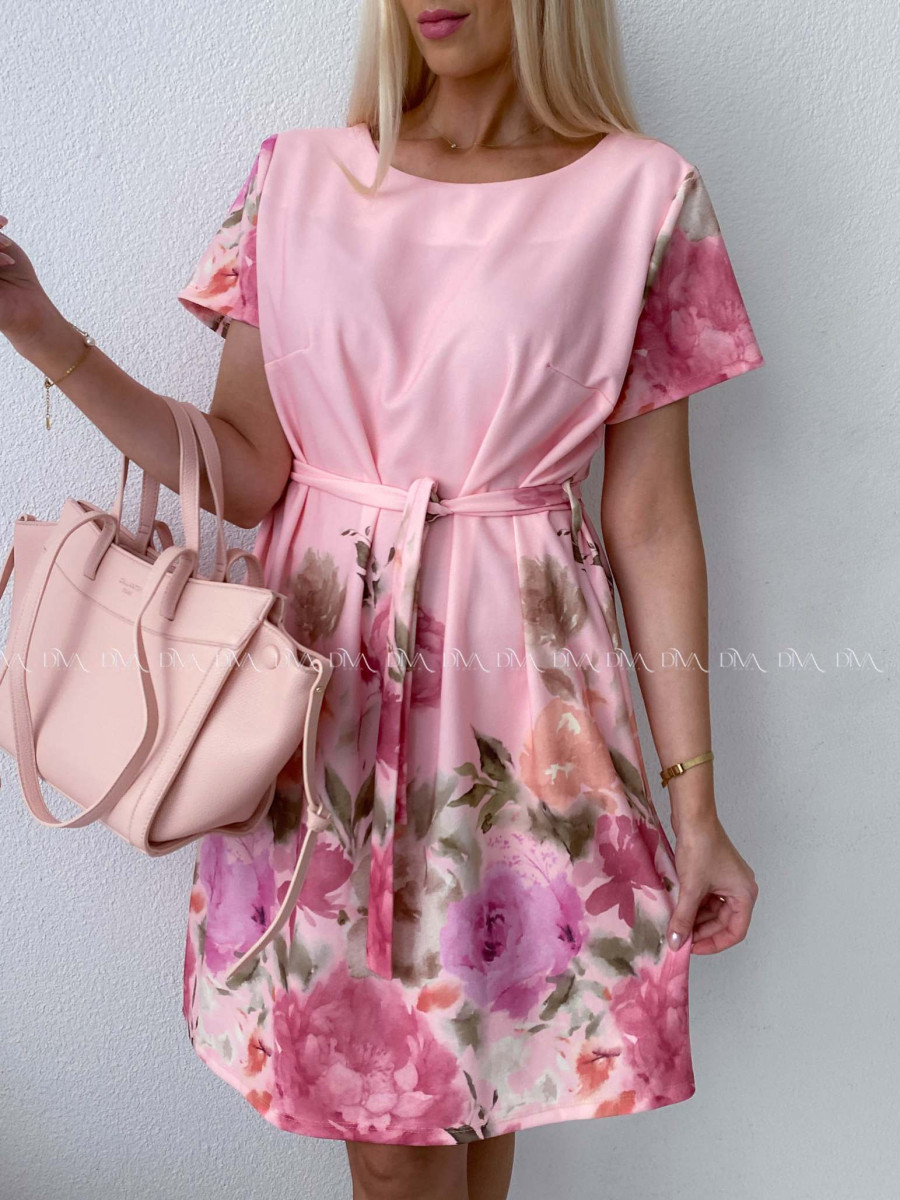 Kvetované šaty Mia ružové AB 164