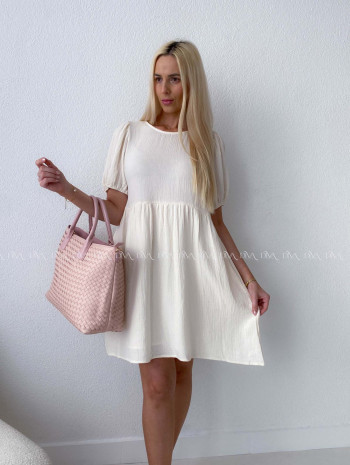 Mušelínové šaty s mašľami na chrbte maslové AB 174