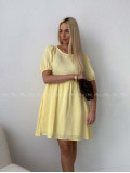 Mušelínové šaty s mašlemi na zádech žluté AB 174