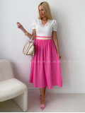 Midi mušelínová sukňa s rázporkom ružová AB 176