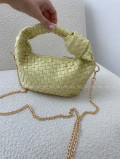 Prepletaná kabelka s uzlom limetková