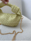 Prepletaná kabelka s uzlom limetková