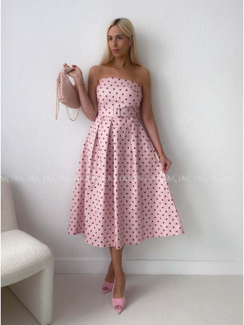 Bodkované korzetové šaty ružové AB 170