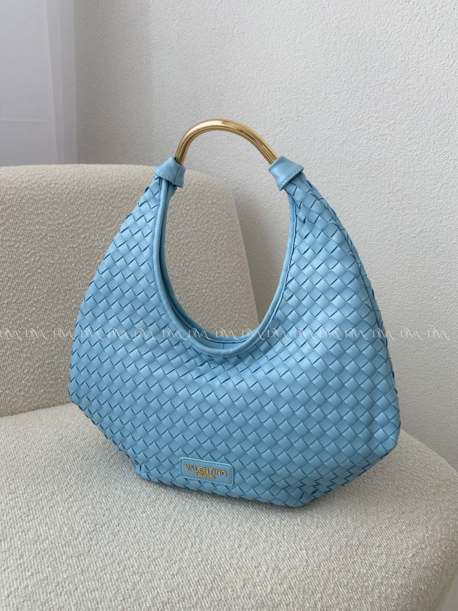 Kabelka prepletaná Valentino creations baby modrá
