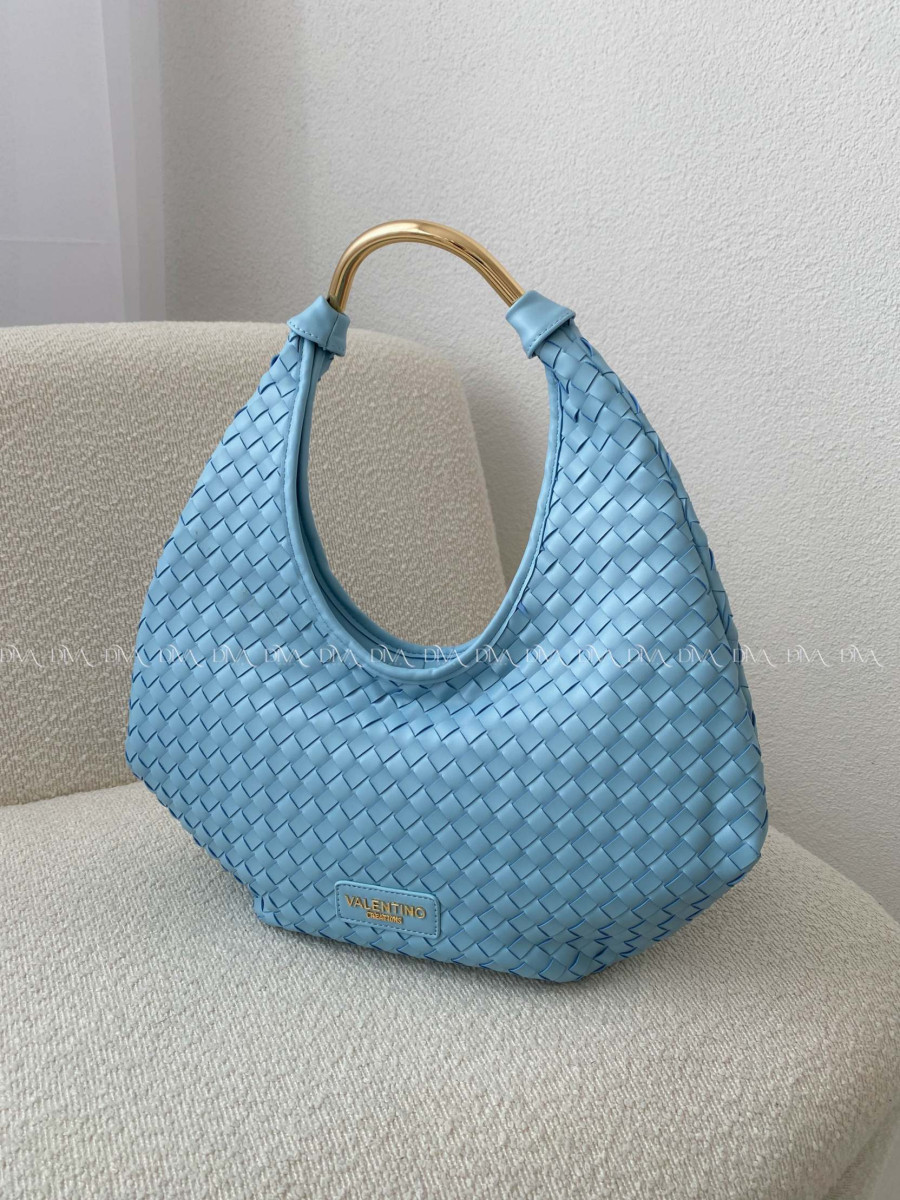 Kabelka prepletaná Valentino creations baby modrá