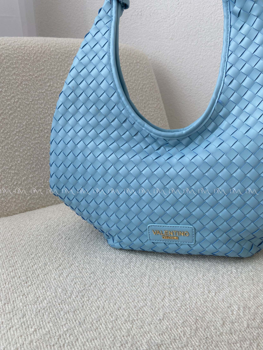 Kabelka prepletaná Valentino creations baby modrá