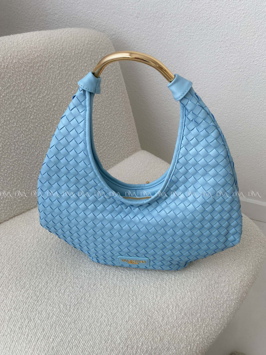 Kabelka prepletaná Valentino creations baby modrá