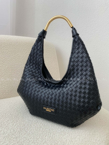 Kabelka prepletaná Valentino creations čierna