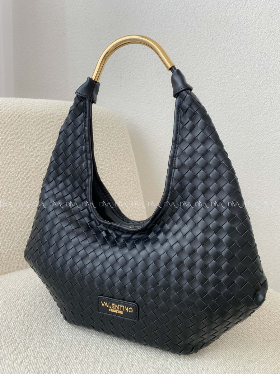 Kabelka prepletaná Valentino creations čierna