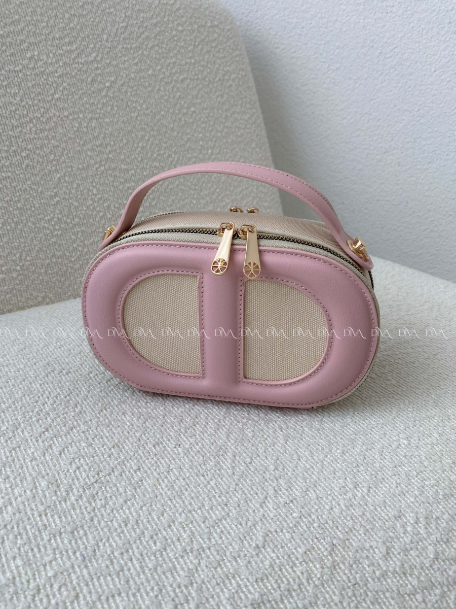 Crossbody kabelka D růžovo/béžová