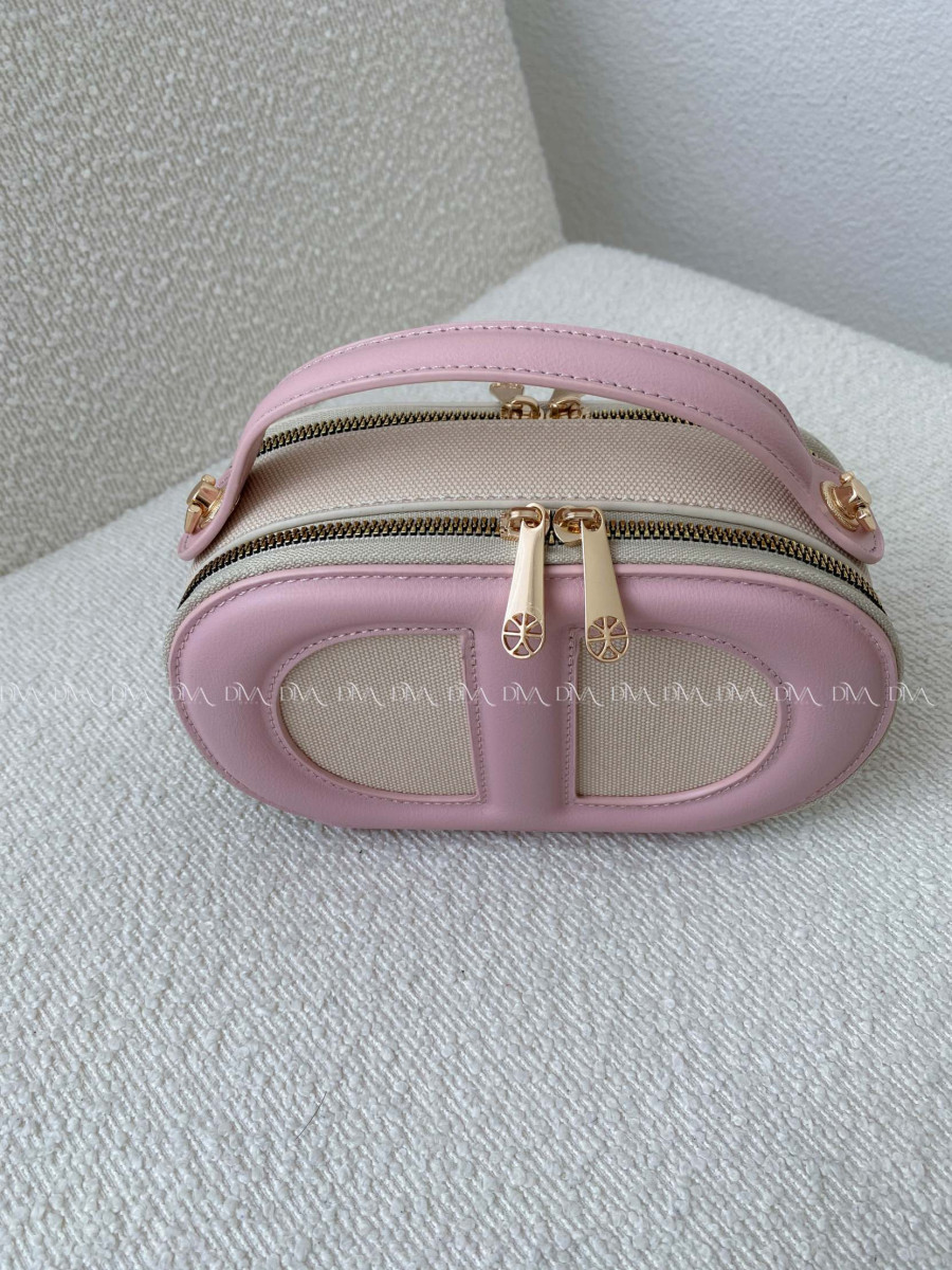 Crossbody kabelka D růžovo/béžová