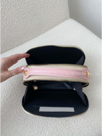 Crossbody kabelka D růžovo/béžová