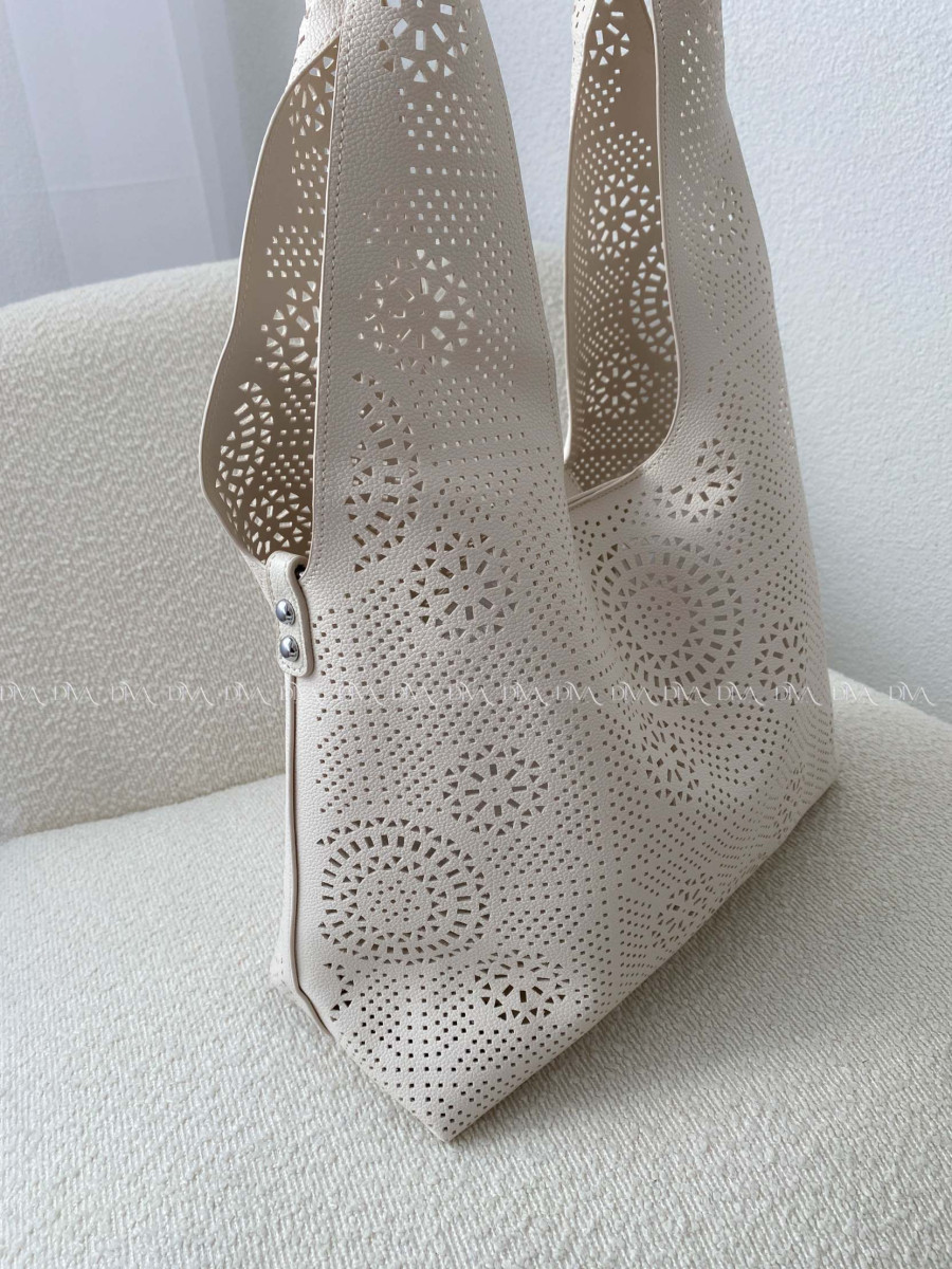 Dietovaná kabelka béžová