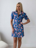 Puzdrové kvetované mini šaty modré AB 183