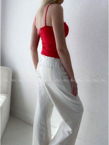 Korzetový top na ramínka červený AB 181