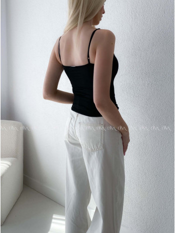 Korzetový top na ramínka černý AB 181
