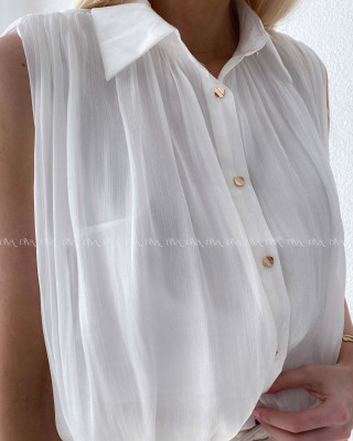 Crop balónová blúzka biela AB 180