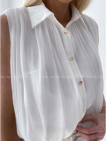 Crop balónová halenka bílá AB 180