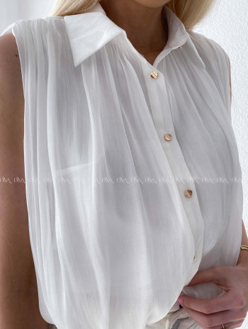 Crop balónová blúzka biela AB 180