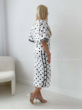 Komplet púzdrová sukňa + top dots smotanový AB 208