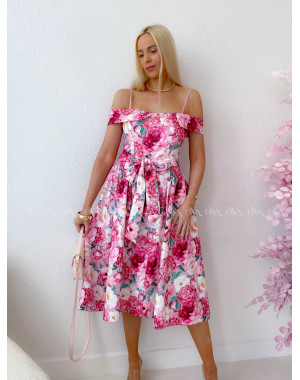 Elegantné midi šaty so spadnutými ramenami Peonie ABB 141