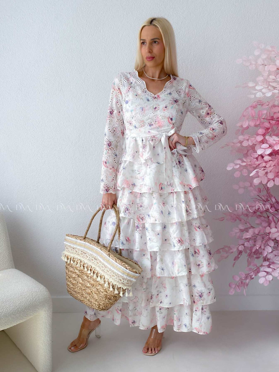 Dietované boho maxi šaty s kvetinkami ABB 42 Dietované boho maxi šaty s kvetinkami ABB 42