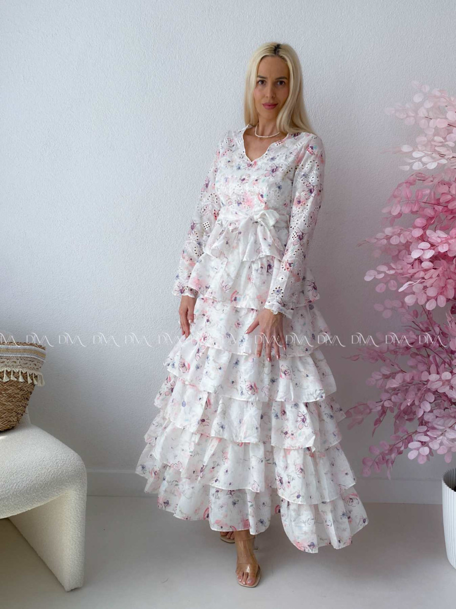 Dietované boho maxi šaty s kvetinkami ABB 42 Dietované boho maxi šaty s kvetinkami ABB 42