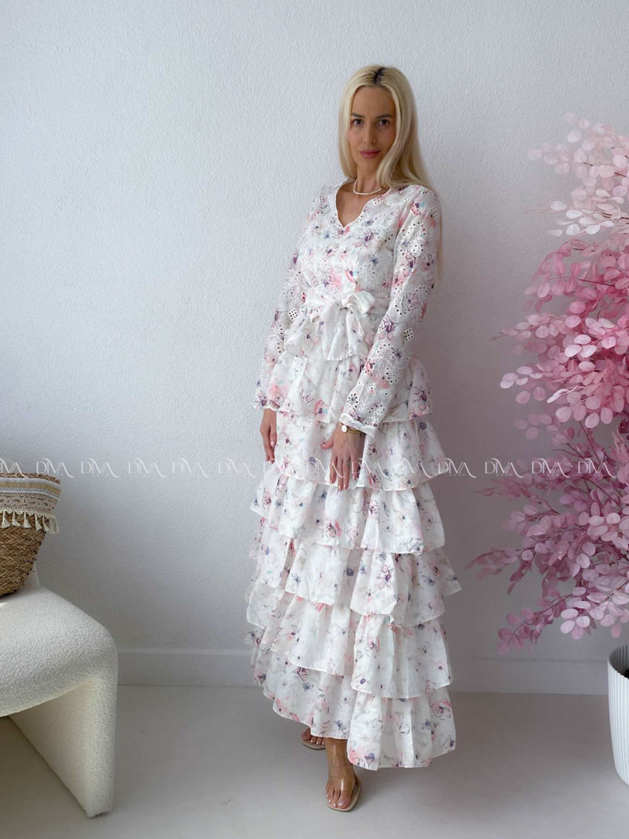 Dietované boho maxi šaty s kvetinkami ABB 42 Dietované boho maxi šaty s kvetinkami ABB 42