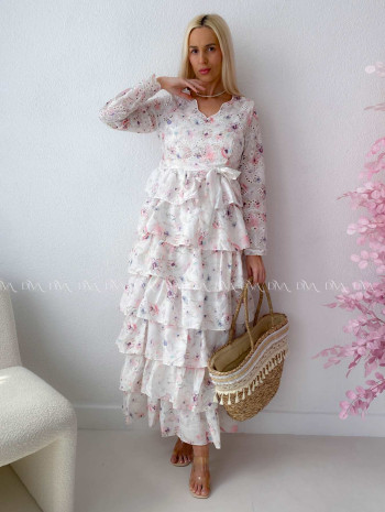 Dietované boho maxi šaty s kvetinkami ABB 42 Dietované boho maxi šaty s kvetinkami ABB 42