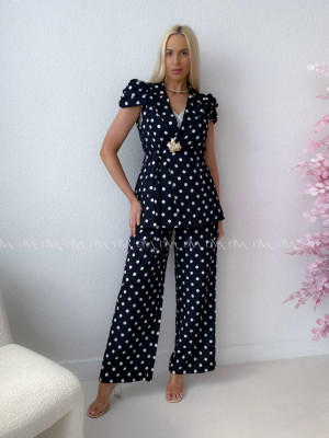Elegantný komplet dottie s brošňou čierny AB 247