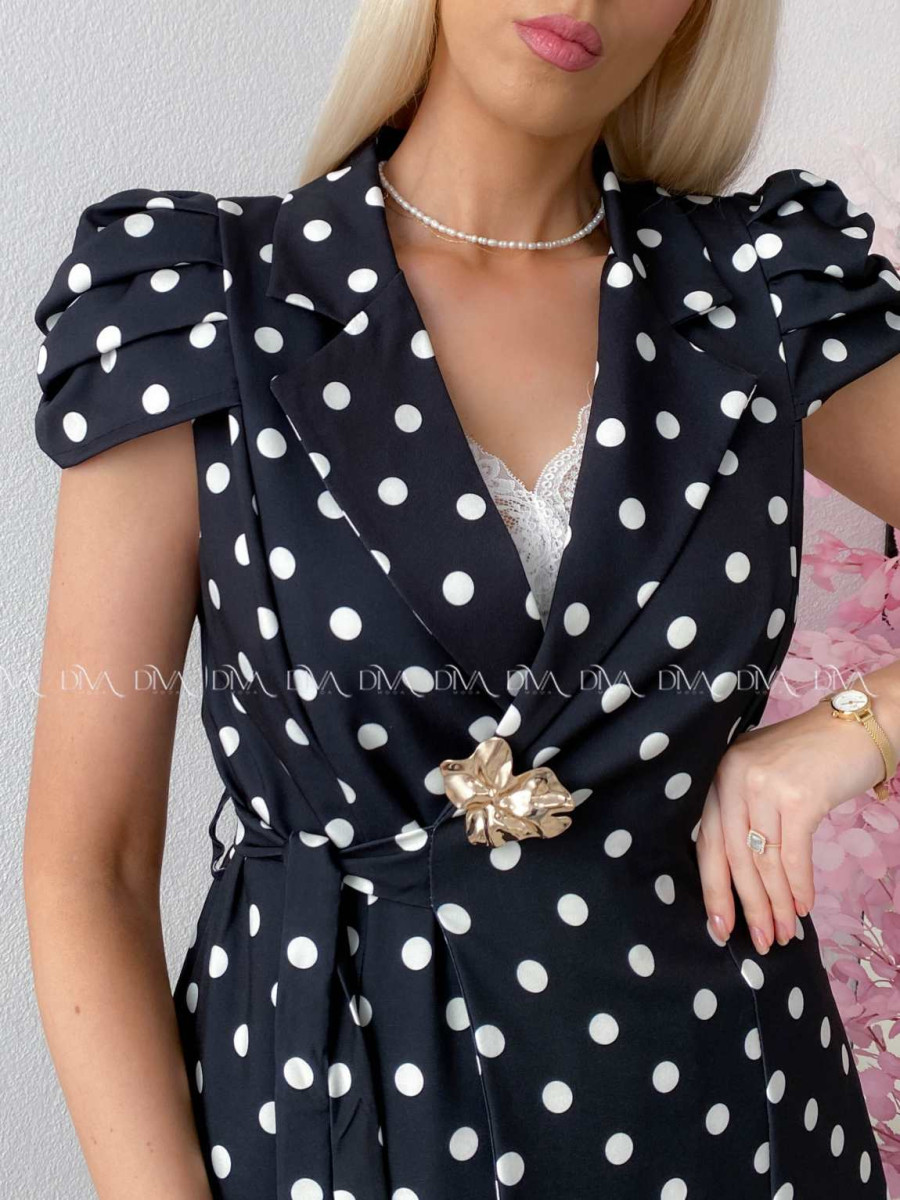 Elegantný komplet dottie s brošňou čierny AB 247 Elegantný komplet dottie s brošňou čierny AB 247